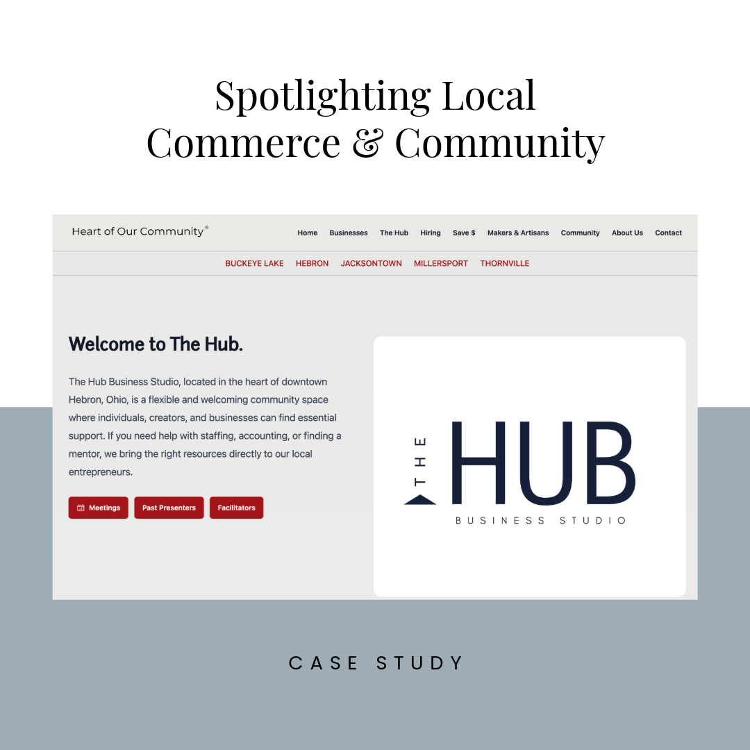 A screenshot of The Heart of Our Community, a community business directory.
